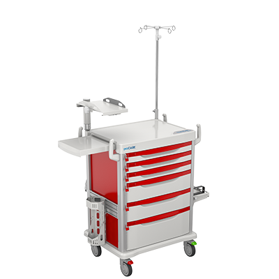 Emergency Code Response Cart with Accessories
