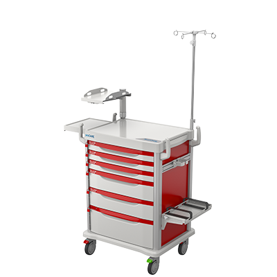 Emergency Code Response Cart with Accessories