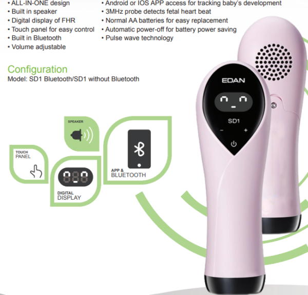 SD1 Ultrasonic Pocket Doppler Features